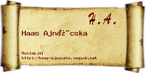 Haas Ajnácska névjegykártya